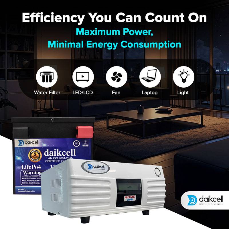 Chargon Inverter & Battery Combo for Home, Shop & Office | 1100VA Pure Sine Wave + 12.8V 100Ah Lithium-ion Universal Battery | More Backup Than 180Ah+ Lead-Acid Battery with 1+4 Years Warranty